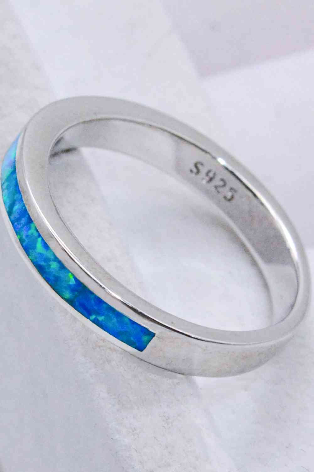 Elegant 925 Sterling Silver Sky Blue Opal Ring - A Timeless Accessory for Every Occasion