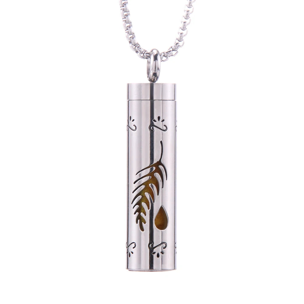 2023 New Aromatherapy Jewelry Necklaces Essential Oil Diffuser Necklace Stainless Steel Open Locket Aroma Scent Perfume Necklace