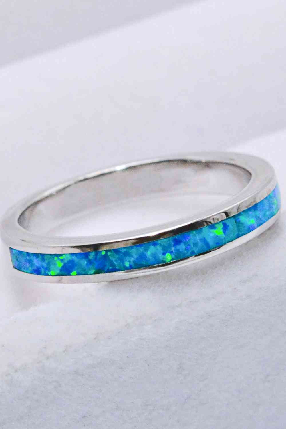 Elegant 925 Sterling Silver Sky Blue Opal Ring - A Timeless Accessory for Every Occasion