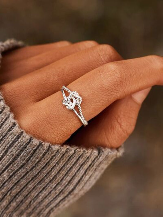 Elegant 925 Sterling Silver Intertwined Knot Ring - A Timeless Symbol of Unity and Love