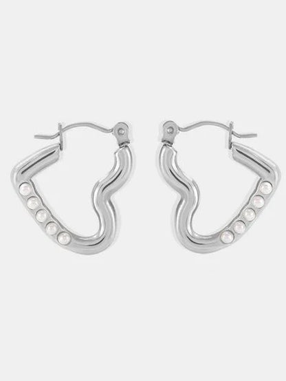 Elegant Stainless Steel Heart-Shaped Earrings for Timeless Style