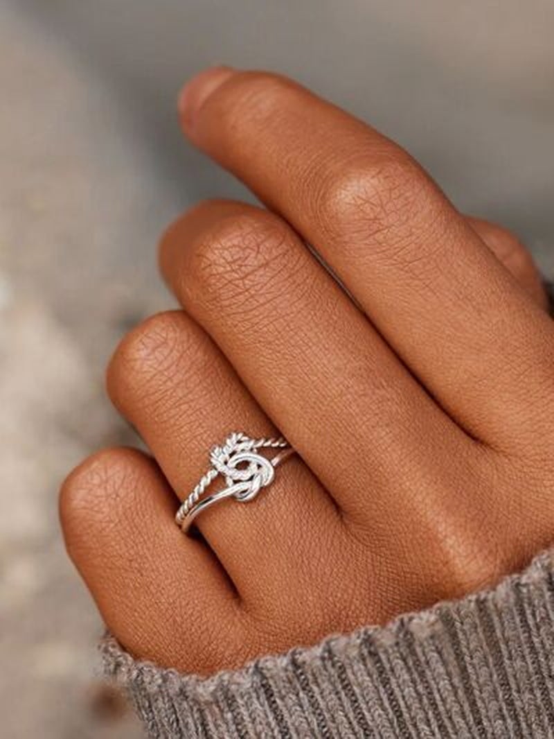 Elegant 925 Sterling Silver Intertwined Knot Ring - A Timeless Symbol of Unity and Love