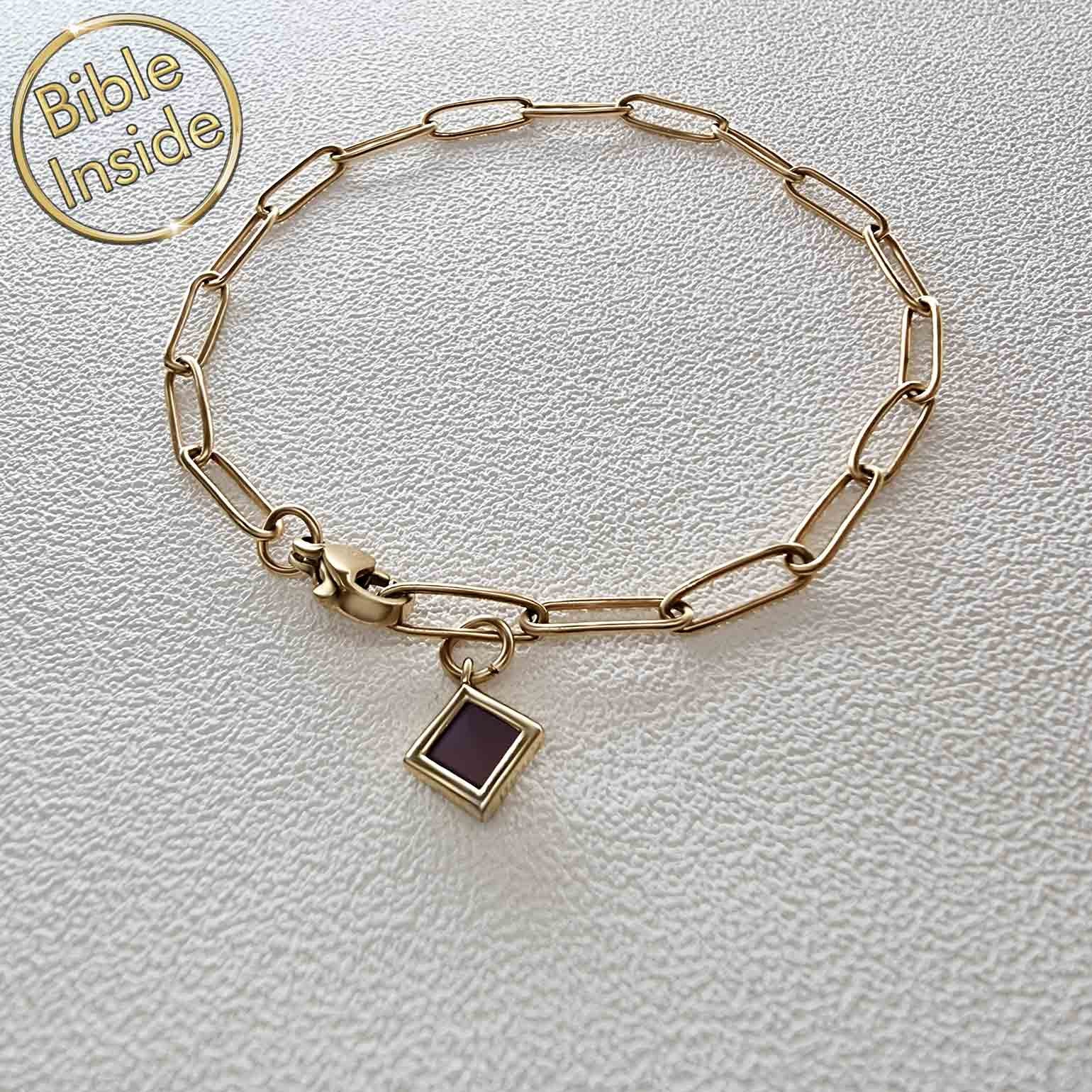 Nano Bible Scripture Bracelet - Inspirational Link Path Design