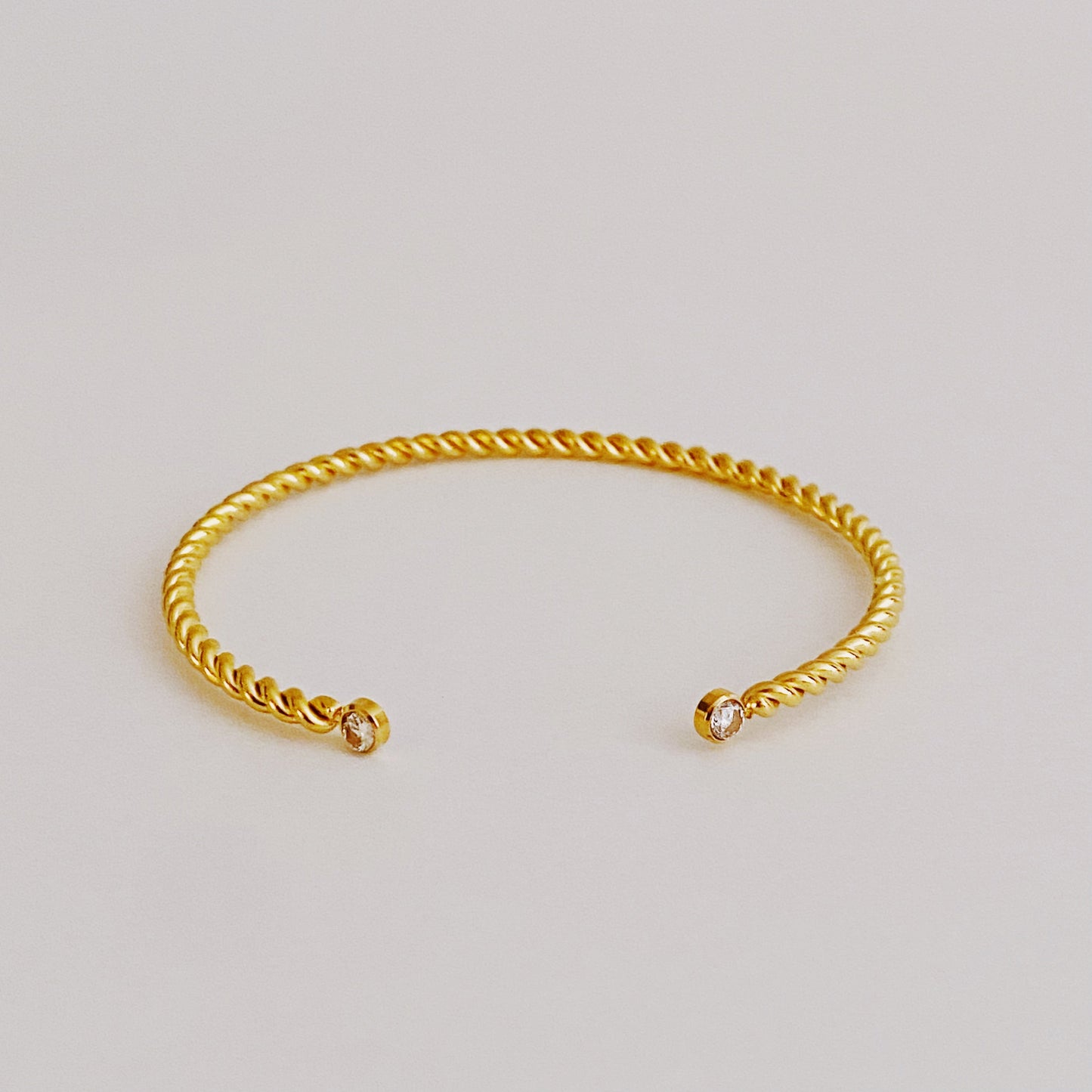 Chic Slim Cabled Open Bangle Bracelet