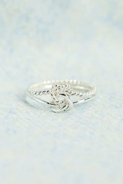 Elegant 925 Sterling Silver Intertwined Knot Ring - A Timeless Symbol of Unity and Love