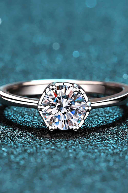 Stunning 1 Carat Moissanite Rhodium-Plated Solitaire Engagement Ring - Timeless Elegance for Every Occasion