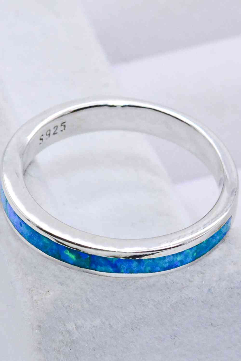 Elegant 925 Sterling Silver Sky Blue Opal Ring - A Timeless Accessory for Every Occasion