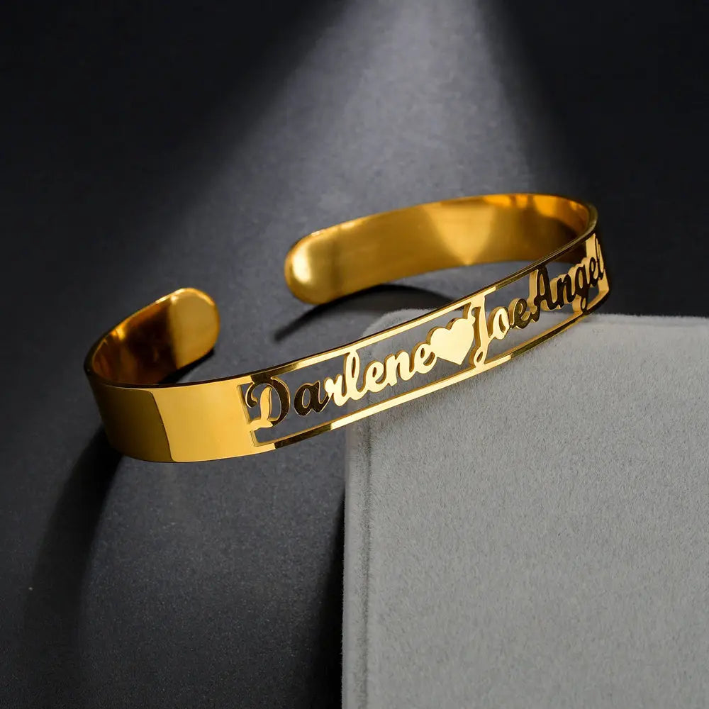 Custom Engraved Stainless Steel Name Bracelet & Bangles - Personalize Your Style!